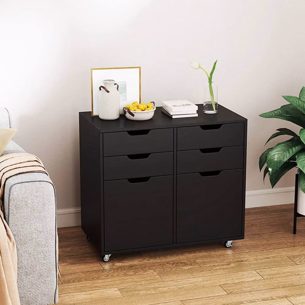 VOGREX Black 4-Drawer Rolling Metal Storage Chest with Castors – 3