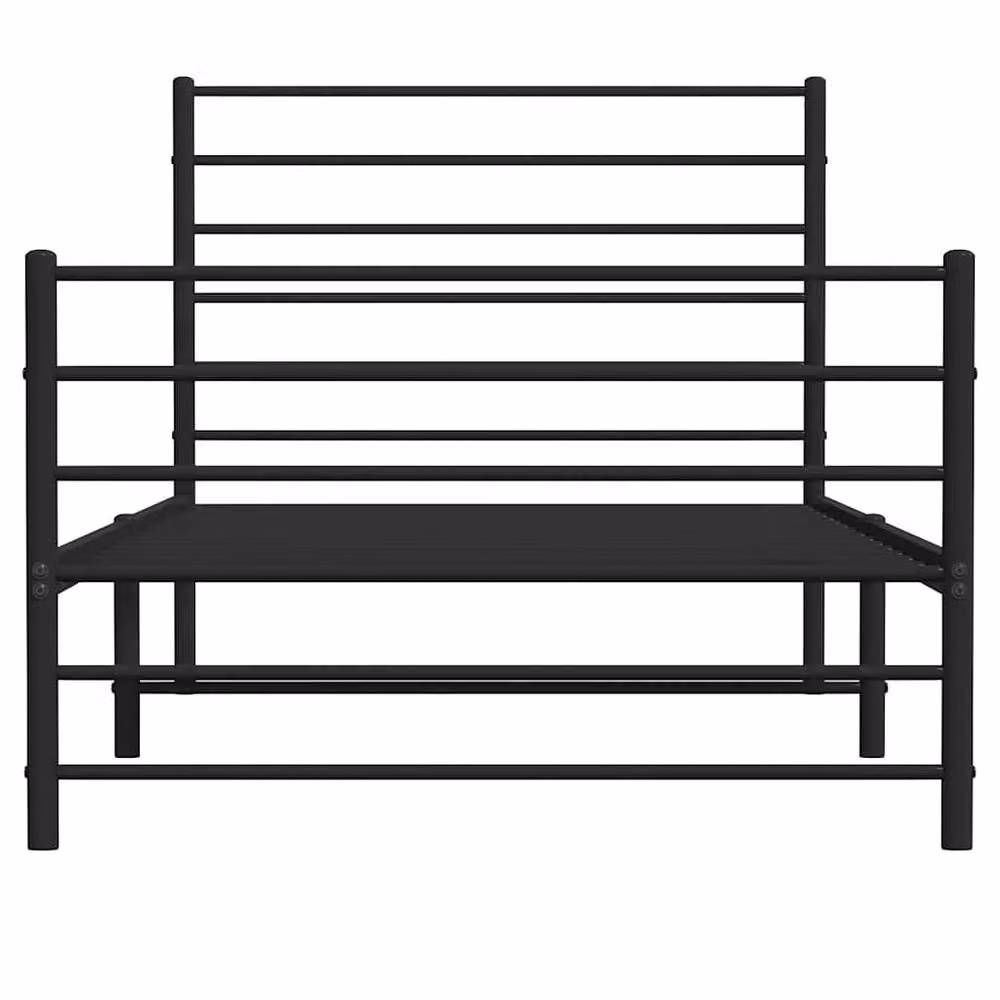 Berkfield Home Metal Bed Frame with Headboard and Footboard in Black, W/D/H: 80 x 200 cm – 3