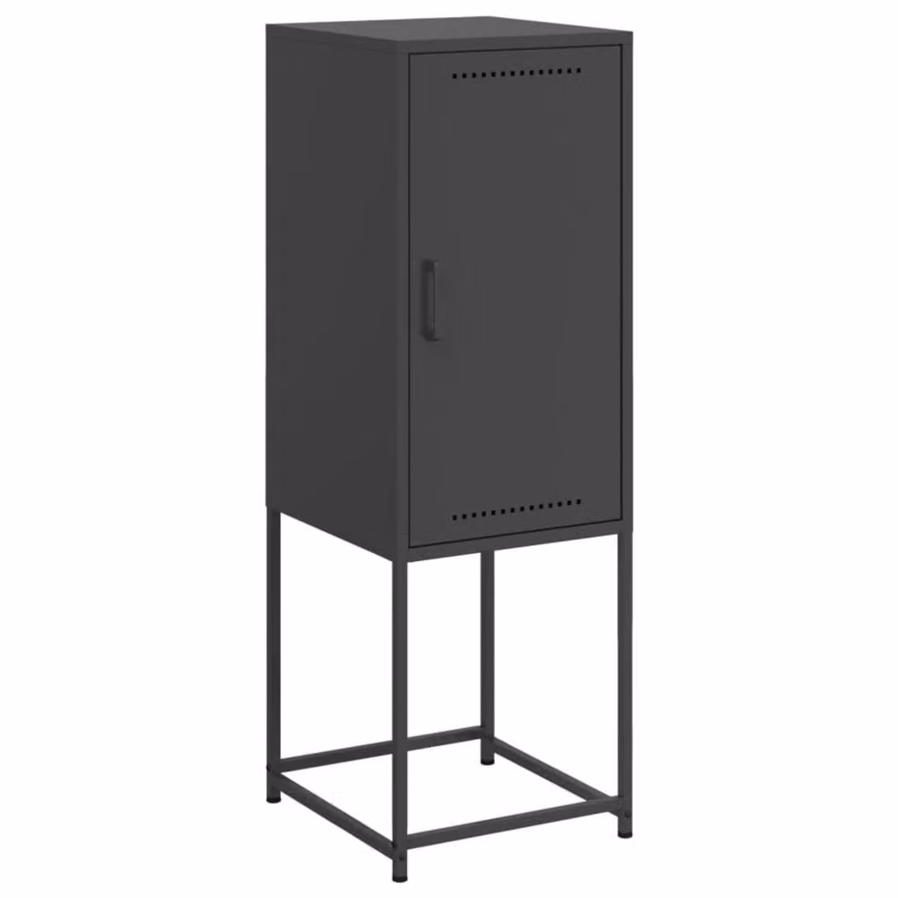 Berkfield Home Black Matt Steel Highboard W/D/H: 36 x 39 x 107 cm – 3