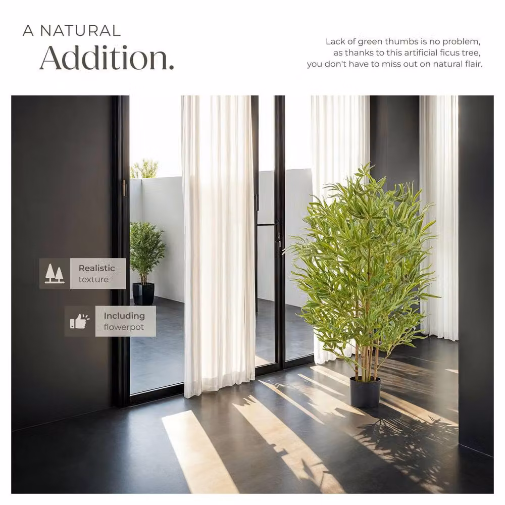 tectake Artificial Bamboo Grass Plant in Green, Height: 180 cm – 5