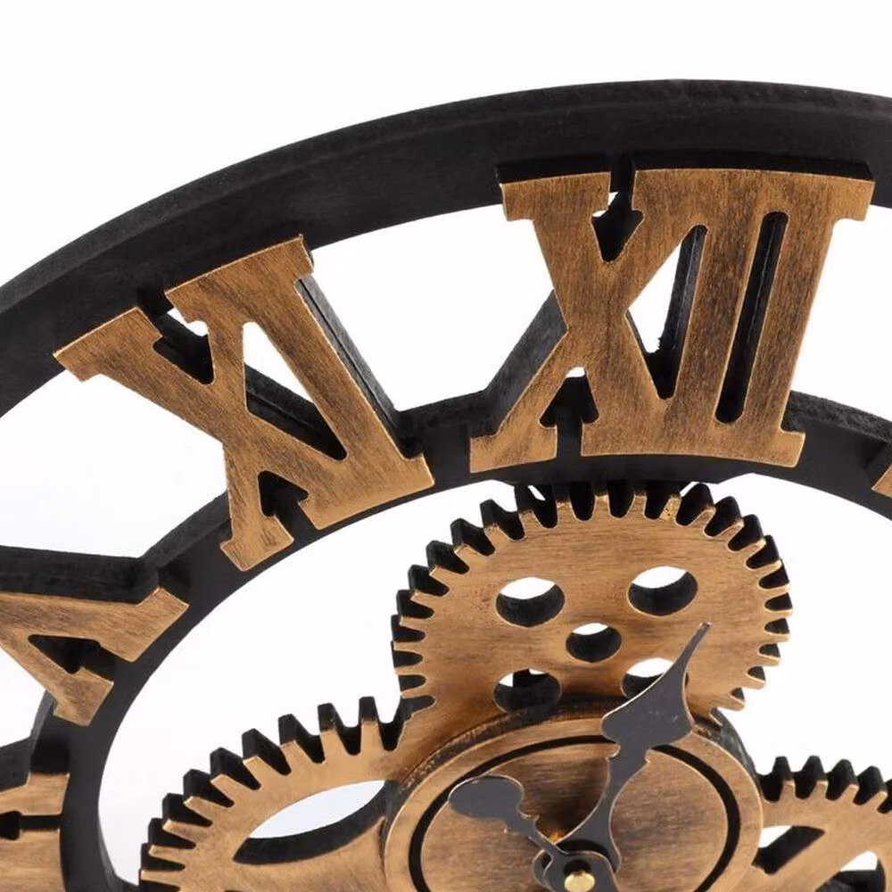 NESTLUNE Large Industrial Black Metal and Glass Analog Wall Clock, W/H: 100 x 15 cm – 4