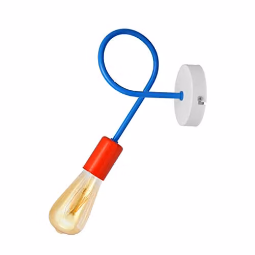 Netlighting Oxford Modern Wall Lamp in Blue and Red, Diameter: 25 cm