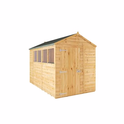 Waltons Premium Shiplap Apex Modular Wooden Garden Storage Shed with Glass Glazing, Brown, W: 304 cm, D: 180 cm, H: 223.8 cm – 1