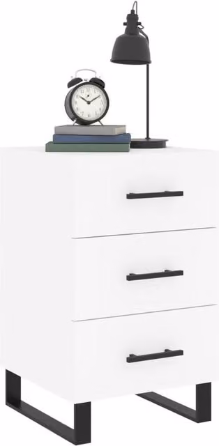 Berkfield Home Modern Bedside Cabinet in White, W/D/H: 40 x 40 x 66 cm – 1