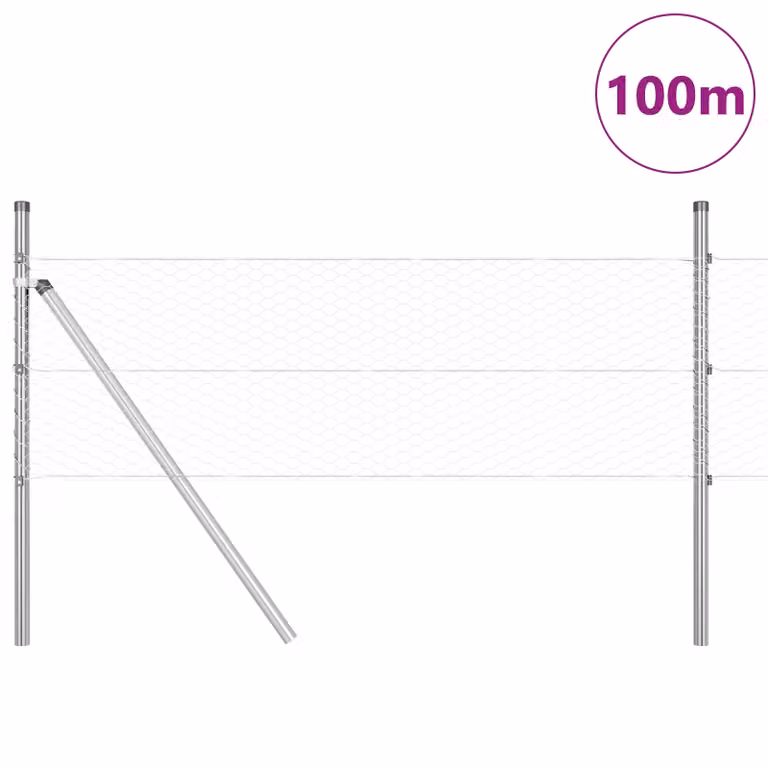 Berkfield Home Hexagon Galvanised Steel Fence in Silver