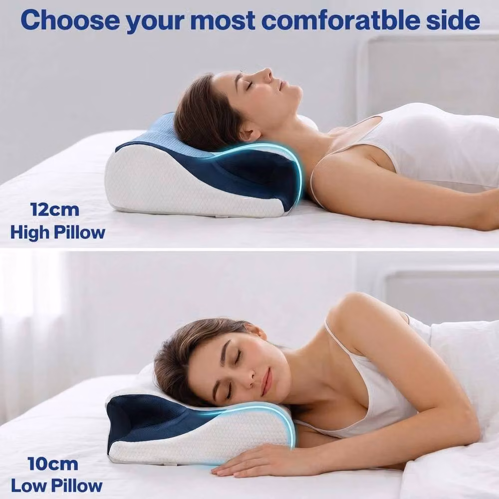 FORGEVIO White Cervical Contour Memory Foam Cot Pillow for Babies – 3