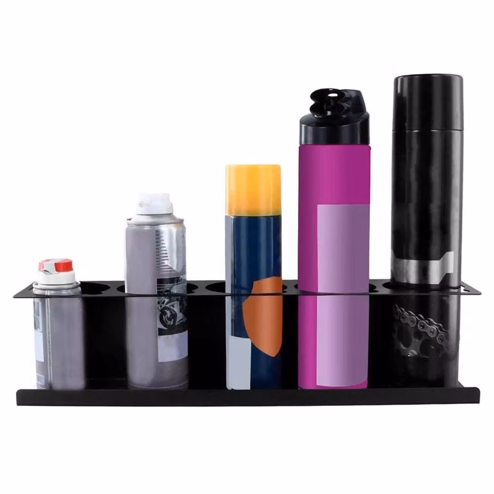FLAVORA Black Carbon Steel Wall Mounted Aerosol Spray Can Storage Rack, W: 100 cm x D: 40 cm – 2