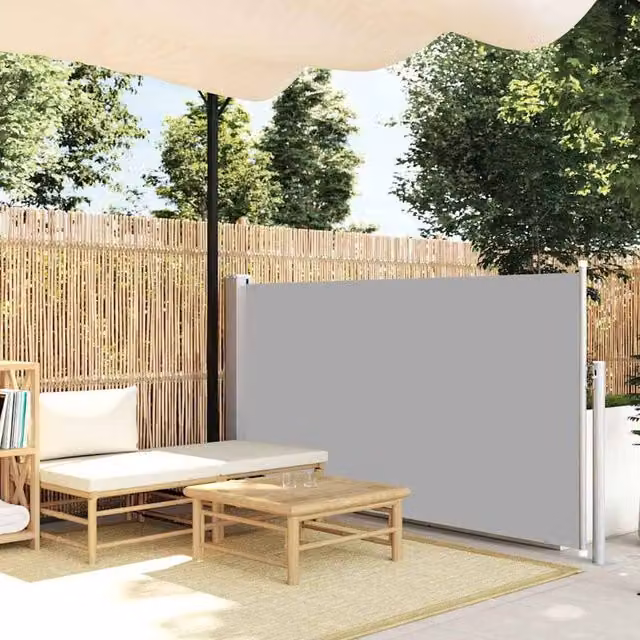 Berkfield Home Patio Retractable Side Awning in Grey, W/H: 120 x 500 cm – 1