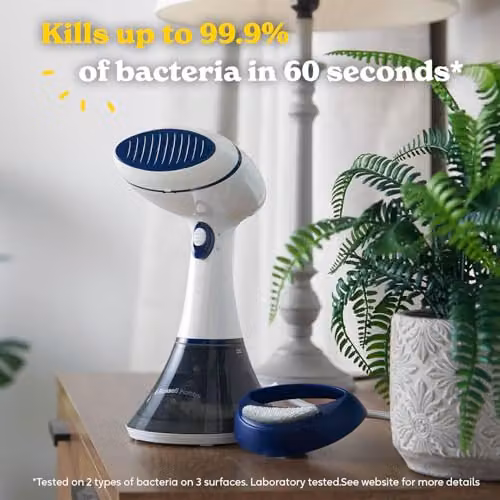 Russell Hobbs Steam Genie Essential Handheld Vertical Clothes Steamer, White, 1600W – 3