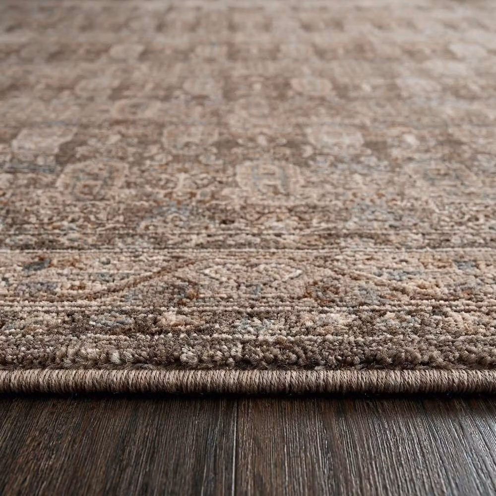 Livabliss Arda Vintage Boho Fringe Living Room Rug in Green, Grey and Brown, W: 200 cm, D: 290 cm – 2