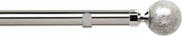 New Edge Blinds Silver Metal Eyelet Curtain Pole Set, 50 cm