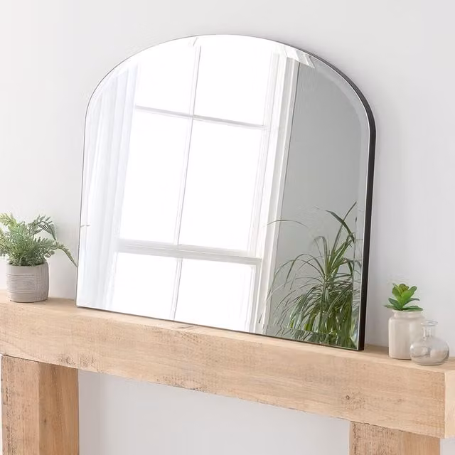 Yearn Minimalist Black Mantle Wall Mirror