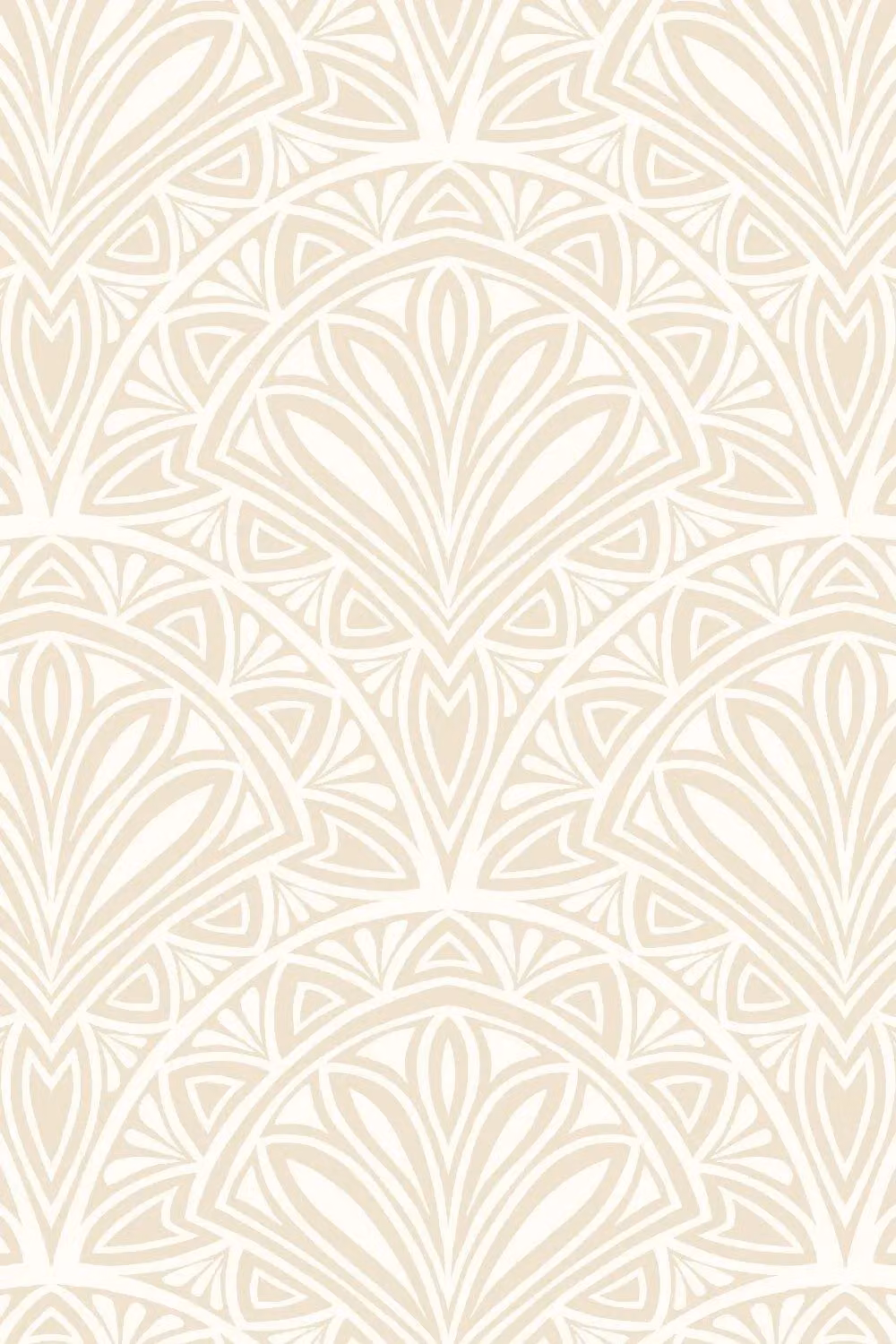Hoopla Walls Deco Fan Matt Wallpaper in Beige with Abstract Geometric Art Deco Design – 2