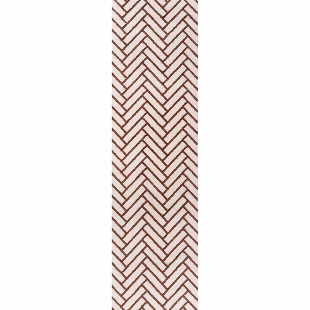 THE RUGS Loft Herringbone Soft Pile Area Rug in Terracotta, W: 160 cm, D: 230 cm – 7