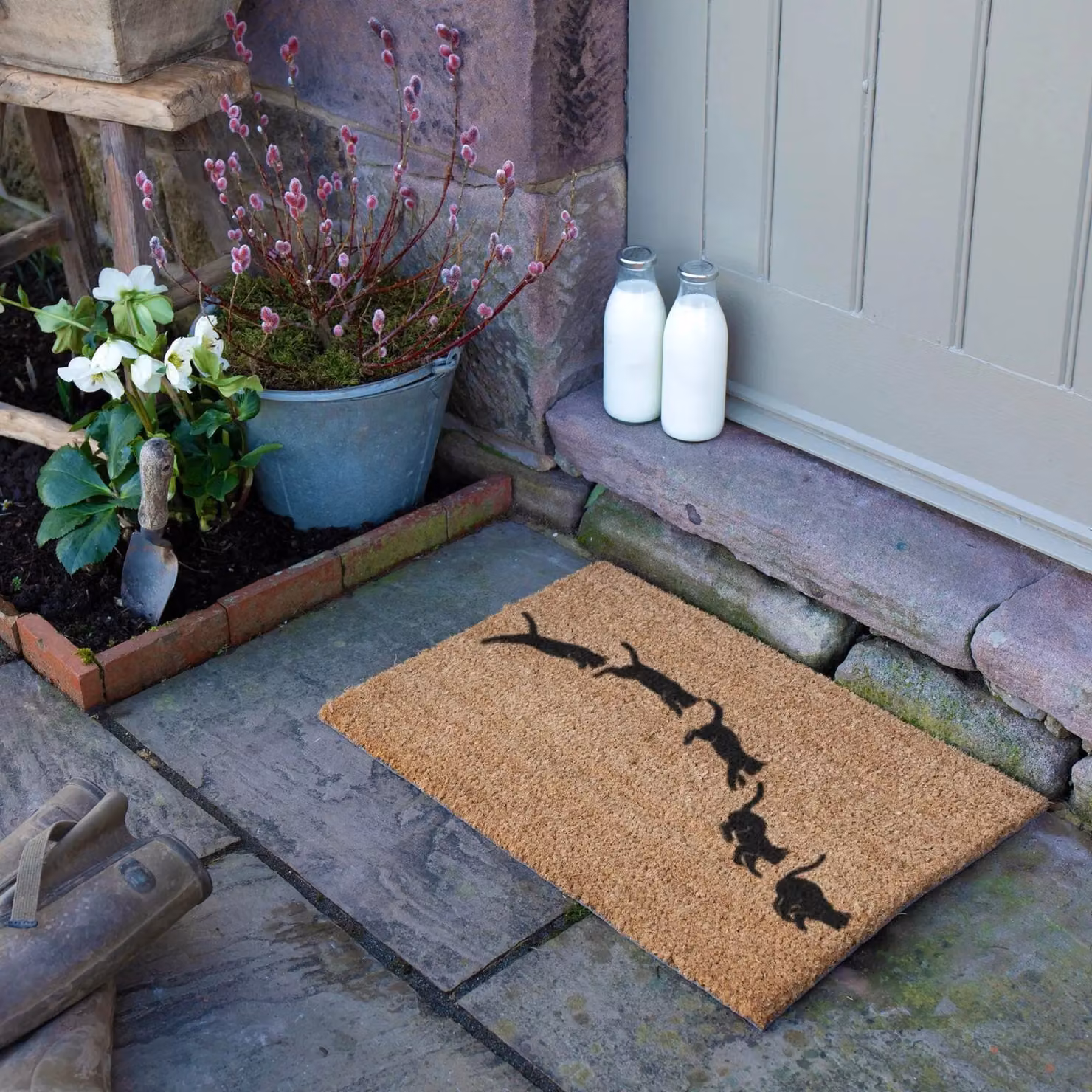 Artsy Mats Jumping Cats Doormat in Brown, W/D: 60 x 40 cm – 3