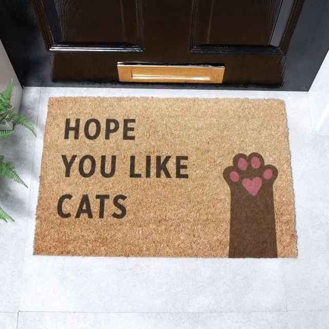 Artsy Mats Hope You Like Cats Doormat in Brown, W/D: 60 x 40 cm – 1