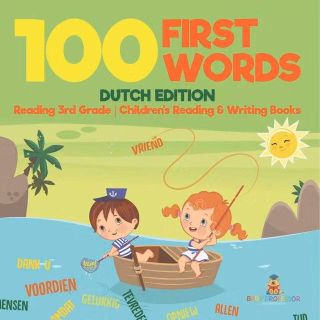 Baby Professor 100 First Words Dutch Edition Childrens Reading Book in White and Multicolour