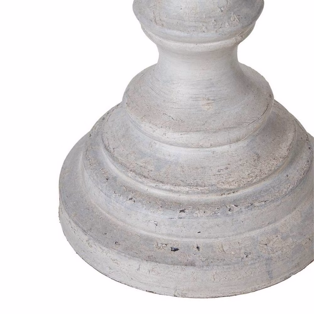 Lemon Pavilion Furniture and Decor Lentia Urn Table Lamp with Grey Linen Shade and Wood Base, W: 12 cm, D: 12 cm, H: 45 cm – 2
