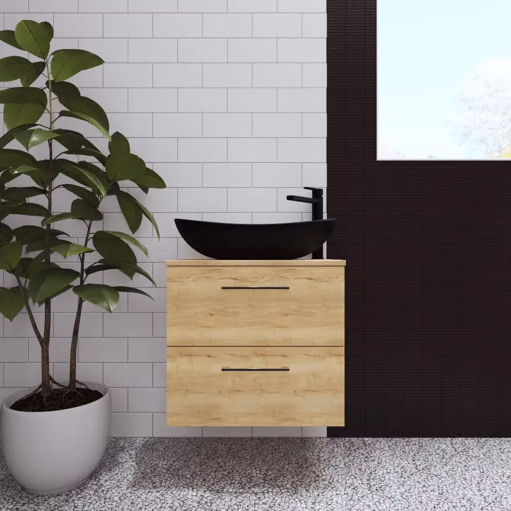 Balterley Oval Countertop Vessel Basin in Black, W: 61.5 cm, D: 36.0 cm, H: 15.5 cm – 2