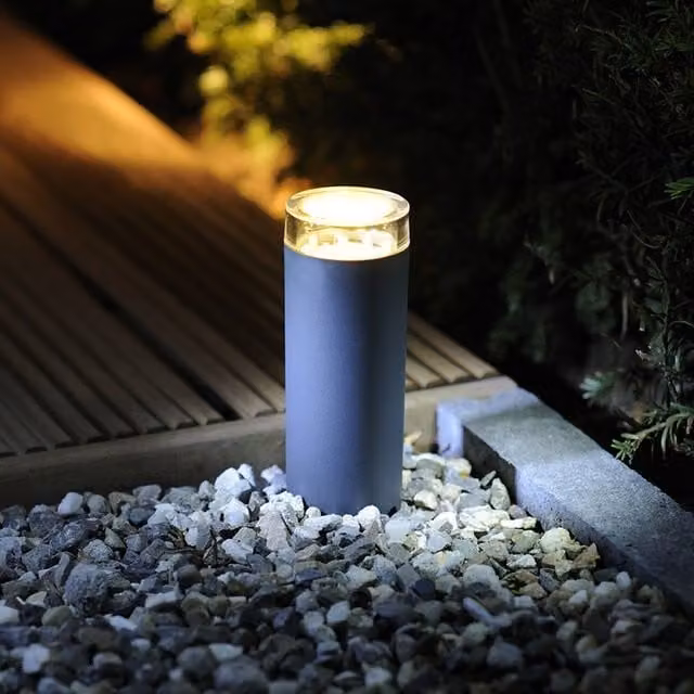 Techmar Linum Anthracite LED Garden Post Light, Warm White Uplight