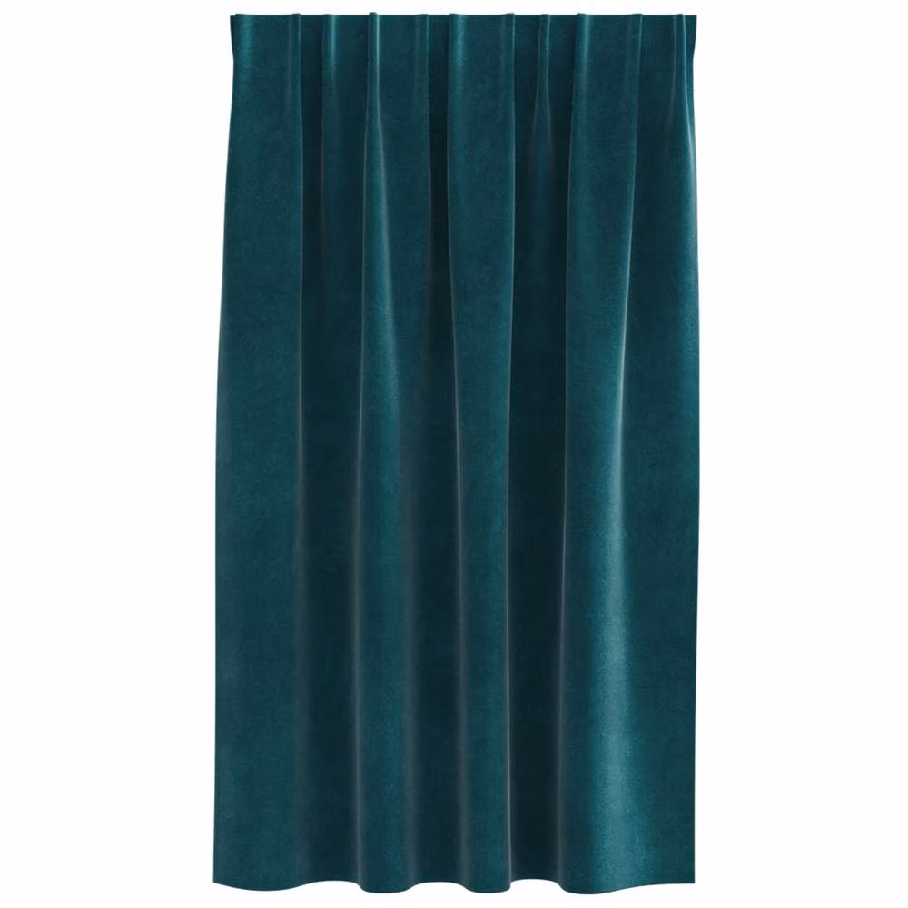Berkfield Home Dark Green Velvet Blackout Curtains with Top Tape, 2 Pack – 3