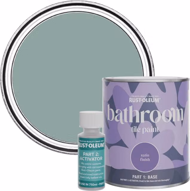Rust-Oleum Bathroom Tile Paint in Satin Finish, Gresham Blue, 0.75 l