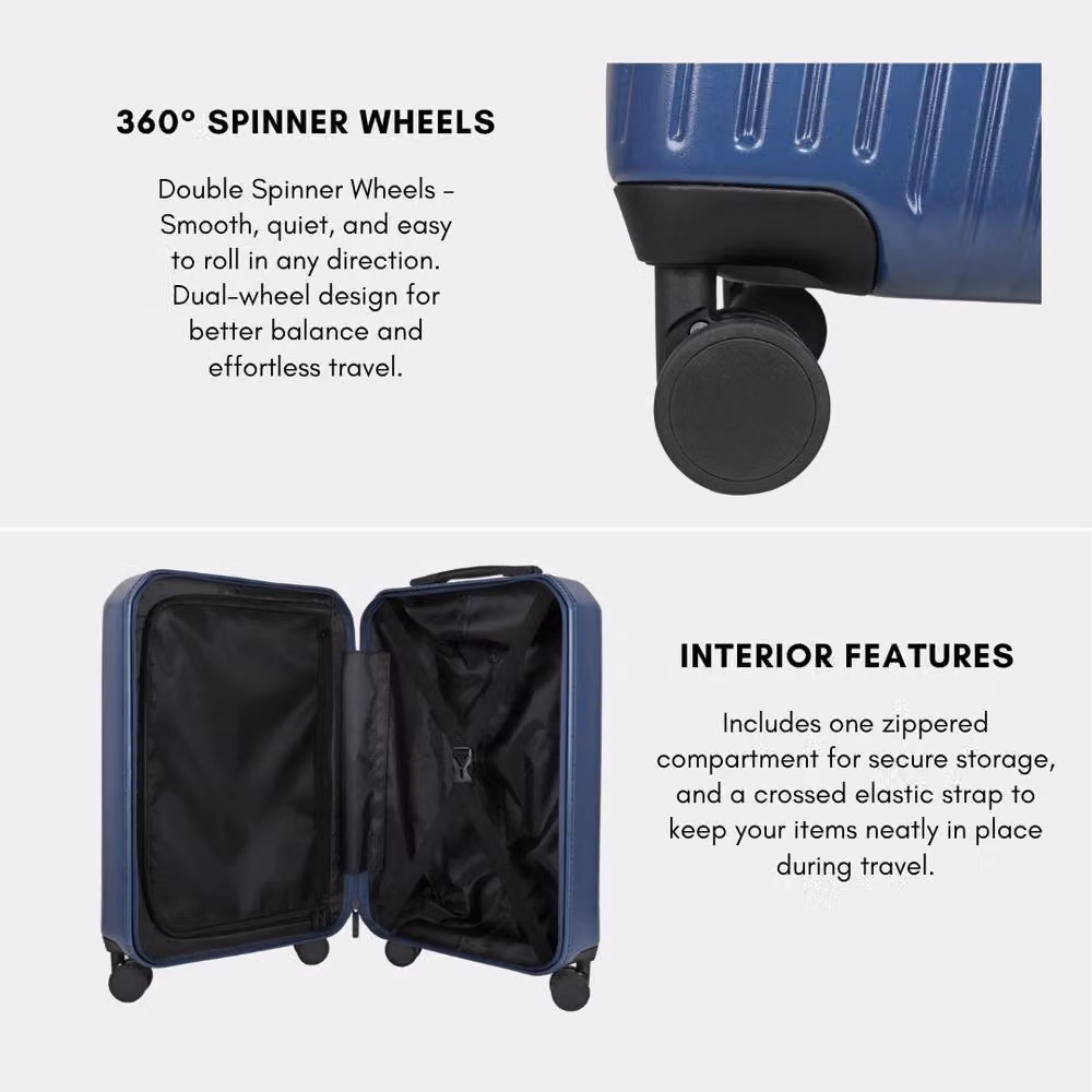 JLY 4 Piece Hard Shell Luggage Suitcase Set in Dark Blue – 5