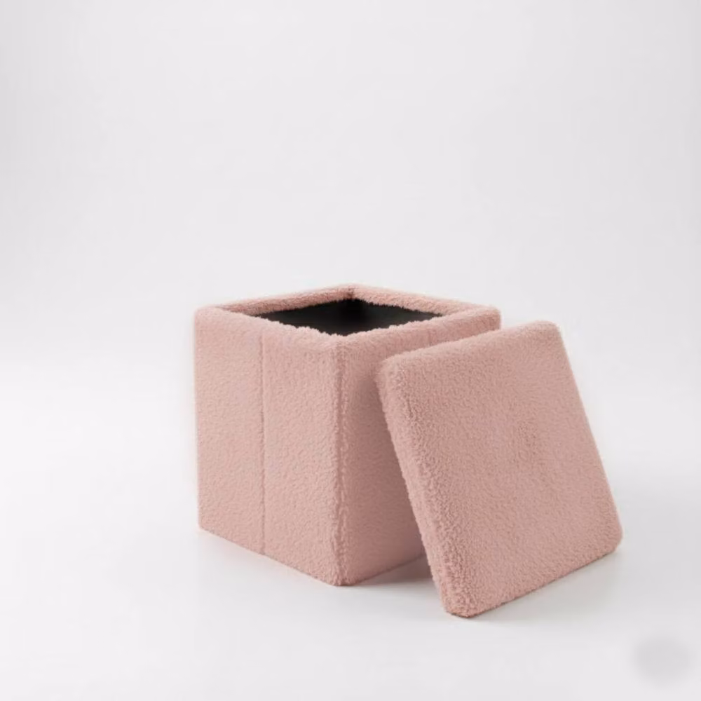 Snug City Teddy Soft Square Storage Box with Lid in Pink – 2
