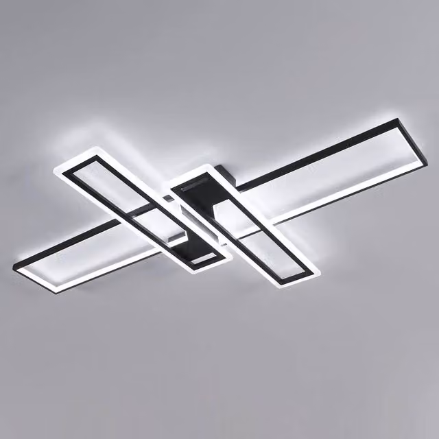 EONLION 65W Modern LED Ceiling Light, 6500K Cool White, Black with White, W: 120 cm