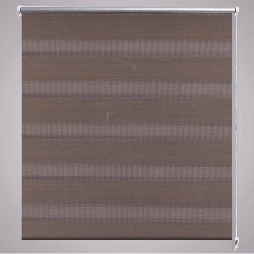 Berkfield Home Zebra Blind in Brown and White, W: 120 cm, H: 175 cm – 2