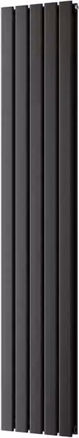 UK Radiators Typhoon Black Flat Tube Vertical Designer Radiator, H: 180 cm, W: 34 cm – 1