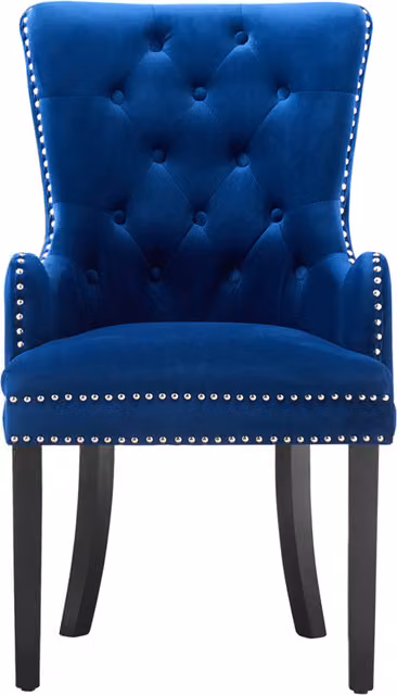 Life Interiors Windsor Velvet Dining Chair with Armrests in Blue