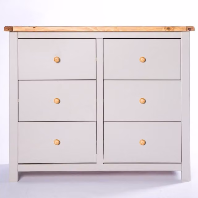Cabinet Bits Argenta 6 Drawer Chest of Drawers in Grey and Brown Wood