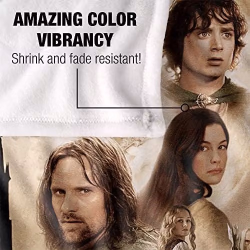 LOGOVISION Lord of the Rings Two Towers Throw Blanket, Multicolour and White, W/D/H: 152 x 127 cm – 3