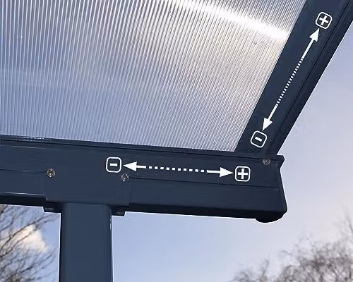 Palram Canopia Sierra Grey Aluminium Lean-to Garden Canopy Pergola – 3