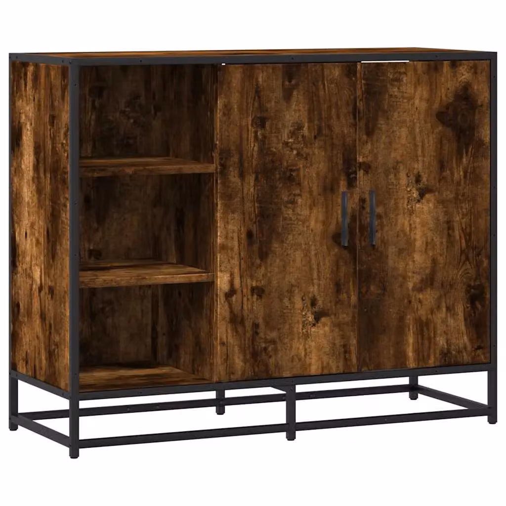 Berkfield Home Smoked Oak Sideboard in Brown, W/D/H: 92 x 35 x 76 cm – 2
