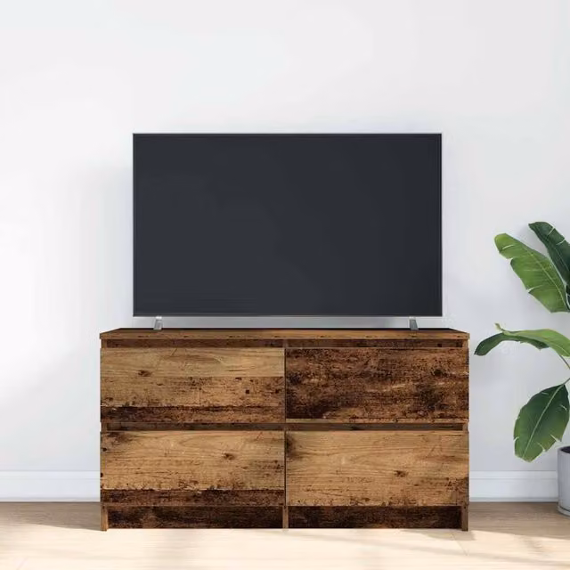 Berkfield Home Rustic Old Wood TV Cabinet in Brown, W/D/H: 100 x 35 x 54 cm
