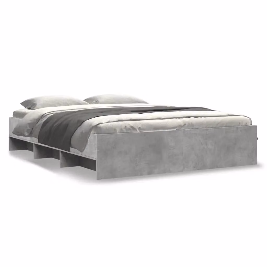 Berkfield Home Bed Frame in Concrete Grey, Engineered Wood, W/D/H: 160 x 200 cm – 2