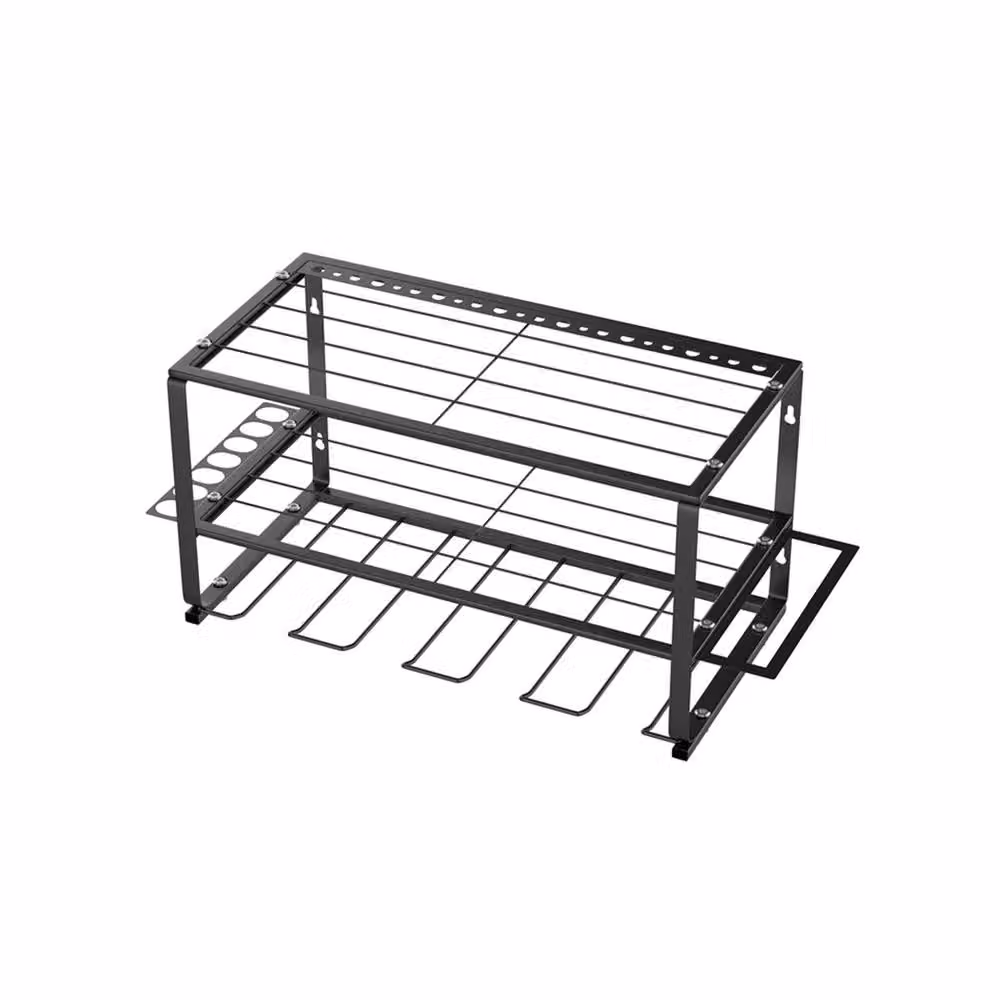 Nordara Wall Mounted Power Tool Organizer and Drill Holder Storage Rack, Black – 2