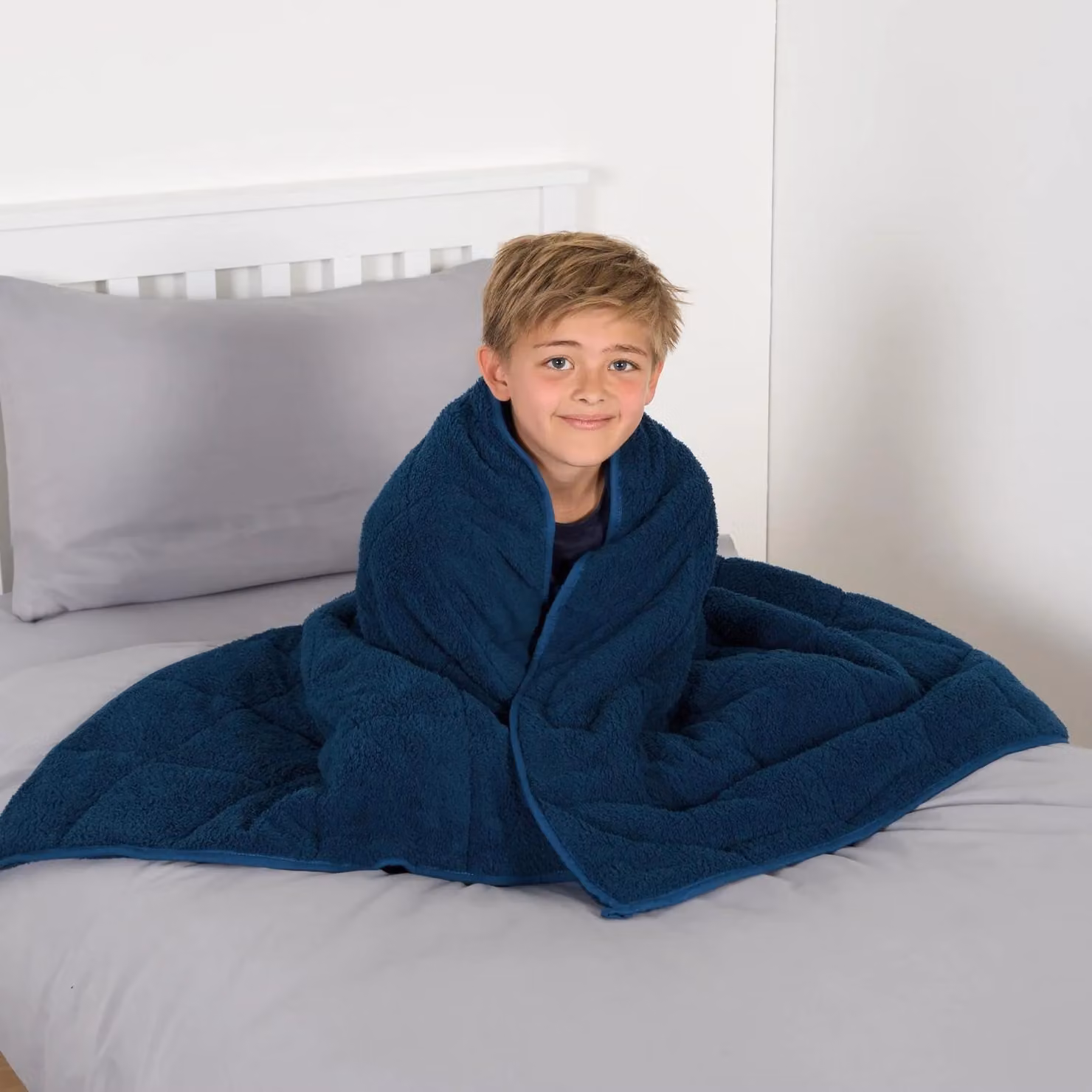 OHS Blue Teddy Fleece Weighted Blanket for Kids to Help Relieve Anxiety and Stress – 2