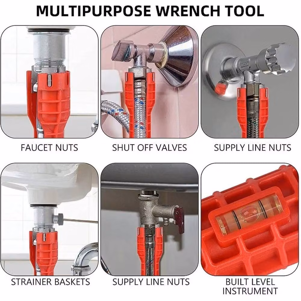 NESTLUNE 14 in 1 Faucet Sink Wrench Plumbing Tool in Red, W/D/H: 1000 x 52 x 52 cm – 3