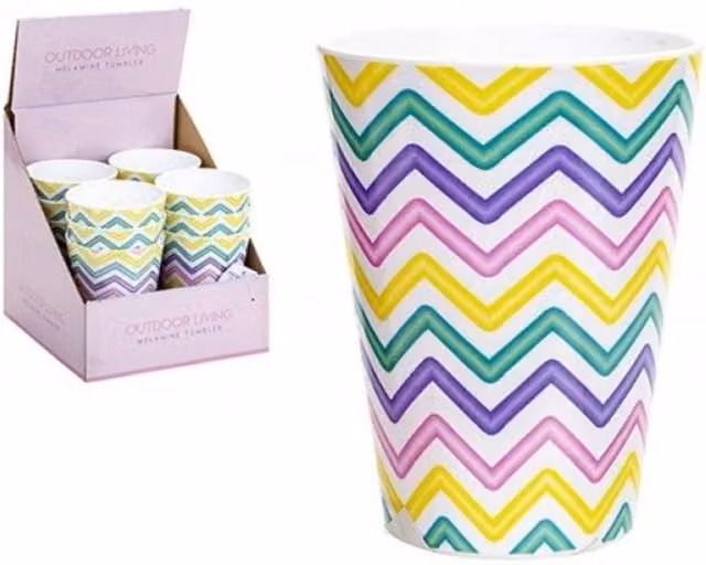 KDMD Easter Melamine Tumblers, Multicolour, 4 Pack, 325ml