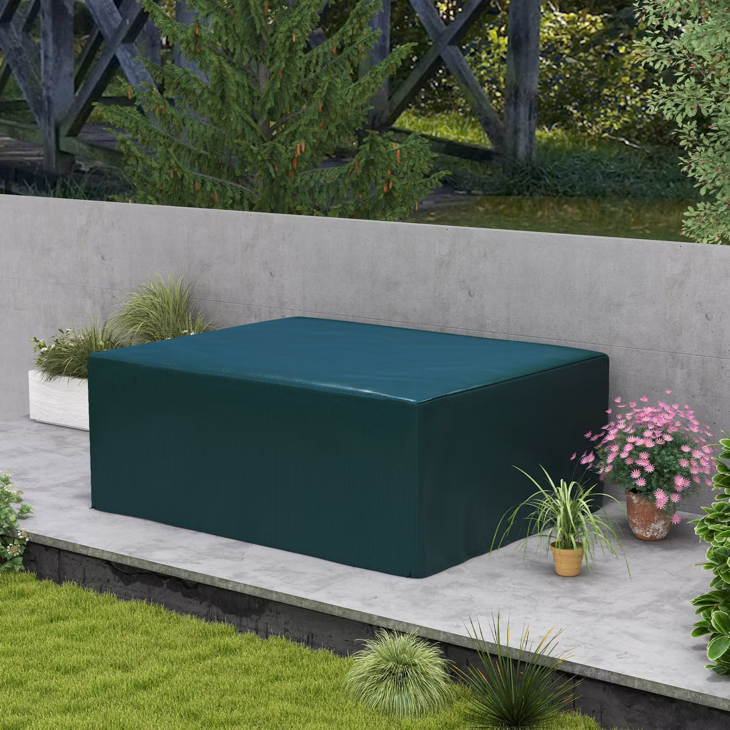 Outsunny Waterproof and Anti-UV Large Patio Set Cover in Green, W/D/H: 235 x 190 x 90 cm – 2