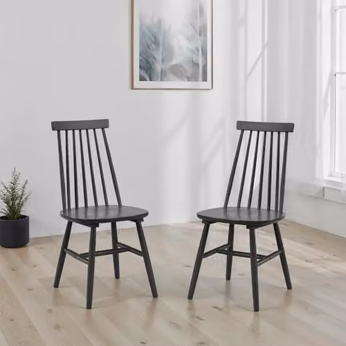 Julian Bowen Alassio Spindle Back Dining Chairs, Set of 2, Black – 1