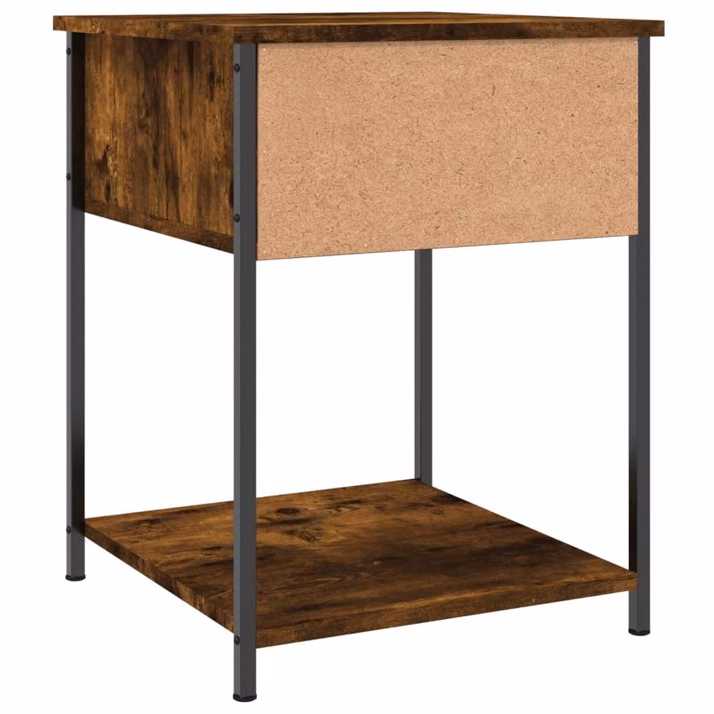 Berkfield Home Smoked Oak Bedside Table in Brown, W/D/H: 44 x 45 x 58 cm – 5