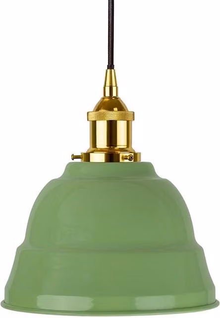 SE Home Lincoln Round Pendant Light in Mint Green, Gold and Black