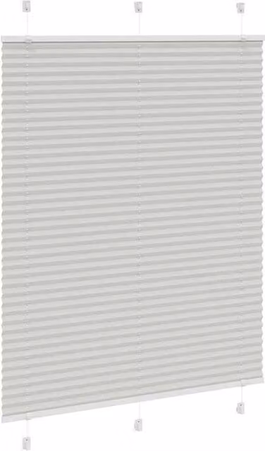 Berkfield Home Single Pleat Fabric Blind in Light Grey, W: 110 cm, H: 100 cm