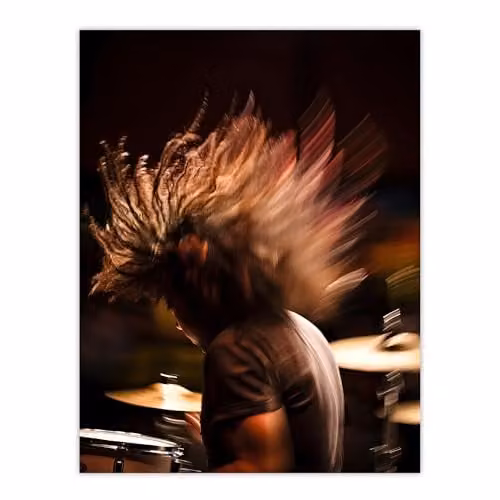 Artery8 Drummer Action Photograph Wall Art Poster Print, Multicolour, W: 81.0 cm, H: 61.0 cm – 1