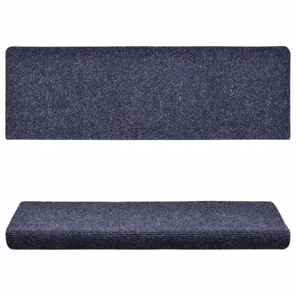 Berkfield Home Blue Needle Punch Stair Mats, 15 Piece Set, W/D/H: 65 x 21 x 4 cm – 3