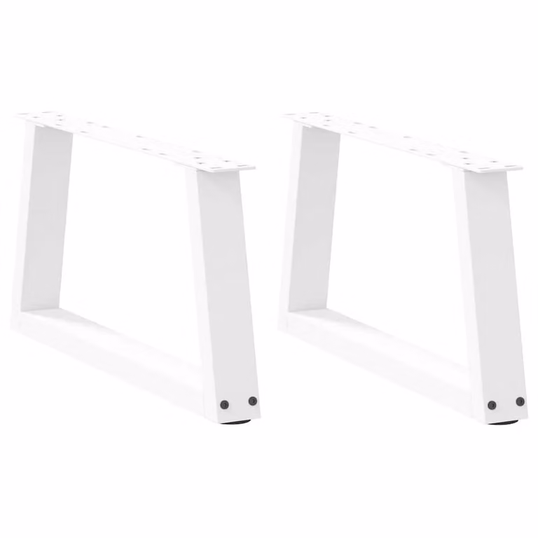 Berkfield Home V-Shape Dining Table Legs, 2 Pieces, White Steel
